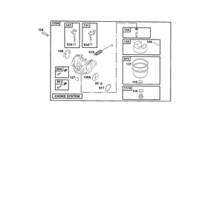 Carburetor 2 Diagram and Parts List for 12E800TO12E899  Briggs and Stratton Engine
